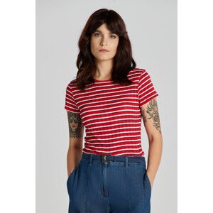 TRIČKO GANT STRIPED RIBBED SS T-SHIRT červená L