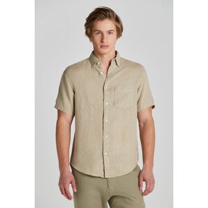 KOŠEĽA GANT REG GMNT DYED LINEN SS SHIRT CONCRETE BEIGE