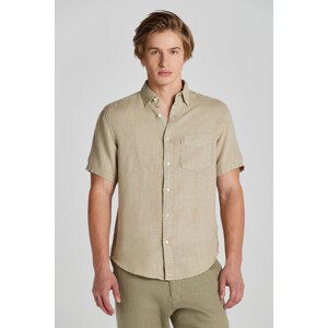 KOŠEĽA GANT REG GMNT DYED LINEN SS SHIRT CONCRETE BEIGE