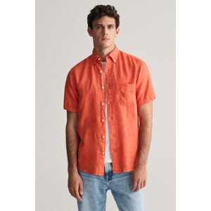 KOŠEĽA GANT REG GMNT DYED LINEN SS SHIRT oranžová M