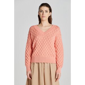 SVETER GANT TEXTURED KNIT V-NECK ružová XXS