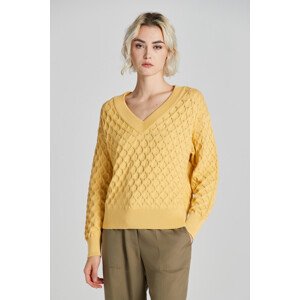 SVETER GANT TEXTURED KNIT V-NECK žltá XXS