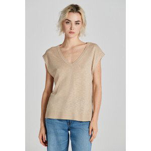 VESTA GANT LINEN BLEND V-NECK VEST žltá XS