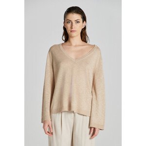 SVETER GANT LINEN BLEND V-NECK žltá XL