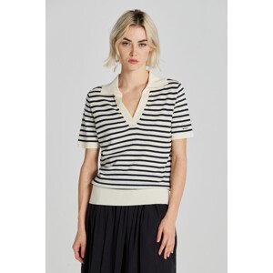 SVETER GANT FINE KNIT STRIPED SS RUGGER biela S