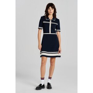 ŠATY GANT POLO HALF ZIP KNIT DRESS modrá S