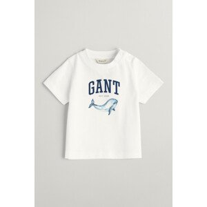 TRIČKO GANT WHALE PRINT SS T-SHIRT biela 80