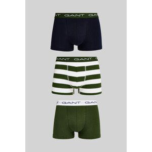 SPODNÁ BIELIZEŇ GANT STRIPE TRUNK 3-PACK zelená XL