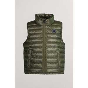 VESTA GANT SHINY LIGHT PADDED DOWN VEST JUNIPER GREEN