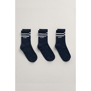 PONOŽKY GANT LOGO RIB SOCKS 3-PACK modrá 19/21