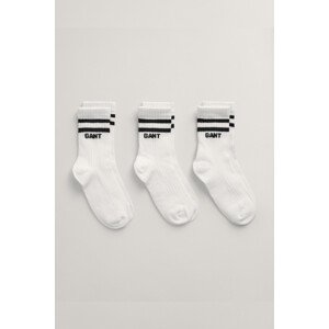 PONOŽKY GANT LOGO RIB SOCKS 3-PACK biela 19/21