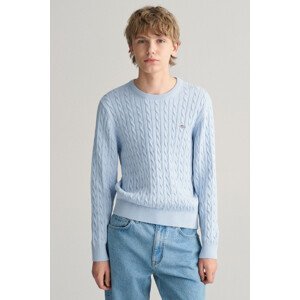 SVETER GANT SHIELD COTTON CABLE C-NECK modrá 170