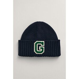 ČAPICA GANT G BADGE RIB KNIT BEANIE modrá L/XL