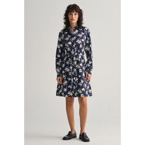 ŠATY GANT SLIM FLORAL PRINT SHIRT DRESS modrá 34