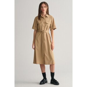 ŠATY GANT REG UTILITY SS SHIRT DRESS hnedá 34