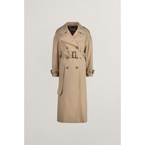 KABÁT GANT MONOGRAM JACQUARD TRENCH COAT hnedá S