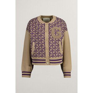 SVETER GANT GANT VARSITY JACQUARD KNIT BOMBER hnedá XS