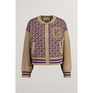 SVETER GANT GANT VARSITY JACQUARD KNIT BOMBER hnedá S