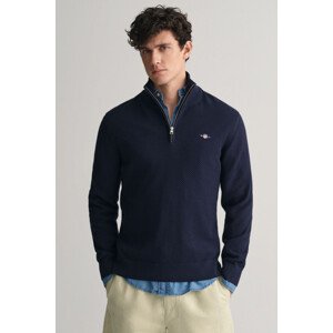 SVETER GANT STRUCTURED COTTON HALF ZIP modrá S