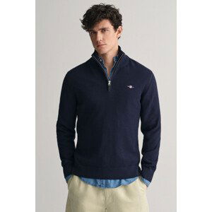 SVETER GANT STRUCTURED COTTON HALF ZIP modrá M