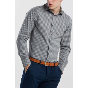 KOŠEĽA GANT G1. MELANGE TWILL CHECK SLIM SPREAD šedá 40