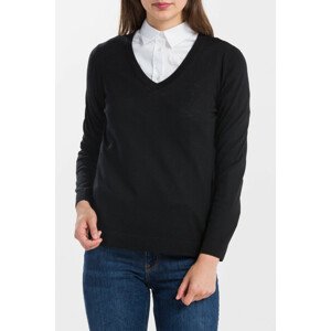 SVETER GANT FINE MERINO WOOL V-NECK čierna XS