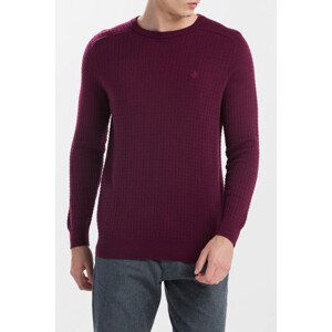 SVETER GANT G1. MERINO TEXTURED CREW fialová XL