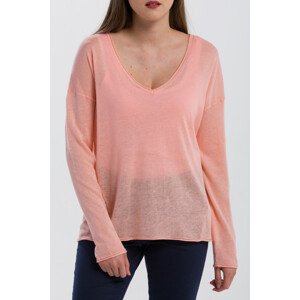 SVETER GANT O2. FINE KNIT LINEN VNECK oranžová XS