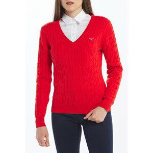 SVETER GANT STRETCH COTTON CABLE V-NECK oranžová M