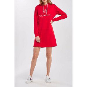 ŠATY  GANT  LOCK UP HOODIE DRESS červená L