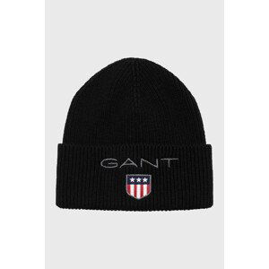 ČAPICA GANT D1. MEDIUM SHIELD RIB BEANIE čierna L/XL