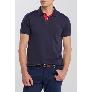 POLOKOŠEĽA GANT CONTRAST COLLAR PIQUE SS RUGGER modrá XXXL