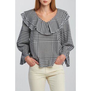 KOŠEĽA GANT D2. HOUNDSTOOTH RUFFLE BLOUSE čierna 36