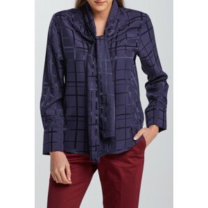 KOŠEĽA GANT D2. CHECK STRUCTURED BOW BLOUSE modrá 34