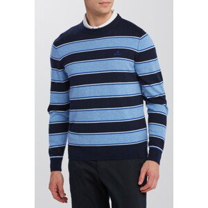 SVETER GANT D1. COTTON MERINO STRIPE CREW modrá M