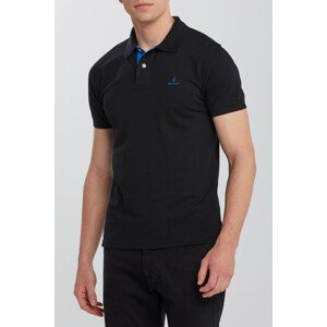 POLOKOŠEĽA GANT CONTRAST COLLAR PIQUE SS RUGGER čierna L