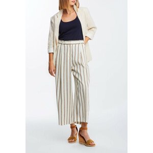 NOHAVICE GANT D2. STRIPE LINEN CROPPED WIDE PANT biela 36