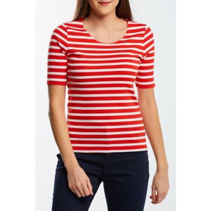 TRIČKO GANT STRIPED 1X1 RIB LSS T-SHIRT červená XS