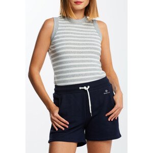 TOP GANT D1. STRIPED 1X1 RIB TANK TOP šedá S