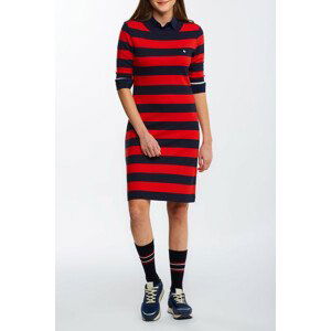 ŠATY GANT D1. BAR STRIPED JERSEY DRESS červená XS