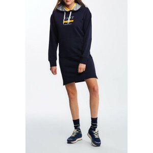 MIKINOVÉ ŠATY GANT D1. NAUTICAL HOODIE DRESS modrá S