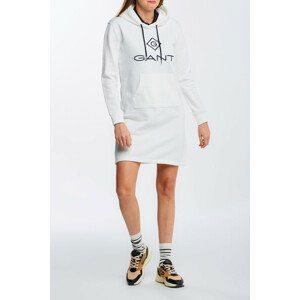 MIKINOVÉ ŠATY GANT LOCK UP HOODIE DRESS biela M