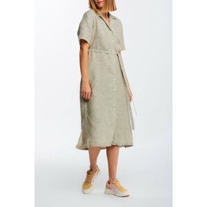 ŠATY GANT D2. LINEN CHAMBRAY SS SHIRT DRESS zelená 36