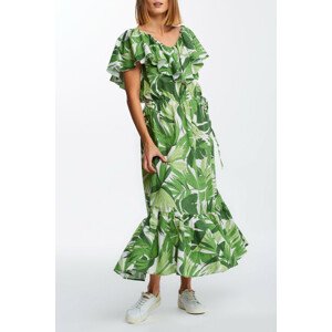 ŠATY GANT D2. PALM BREEZE RUFFLE DRESS zelená 34