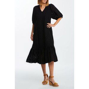 ŠATY GANT D2. EMBROIDERY ANGLAISE MIDI DRESS čierna 32