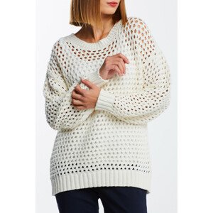 SVETER GANT D2. OPEN KNIT C-NECK biela L