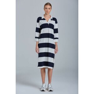 ŠATY GANT D1. FEMININE STRIPED RUGGER DRESS modrá L