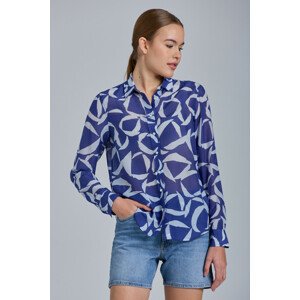 KOŠEĽA GANT D1. CRESCENT BLOOM CO SILK SHIRT modrá 34