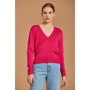 SVETER GANT LIGHT COTTON V NECK ružová XL