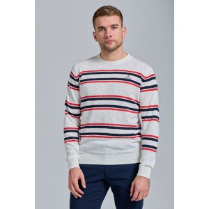 SVETER GANT D1. COTTON LINEN MULTISTRIPE CREW biela M